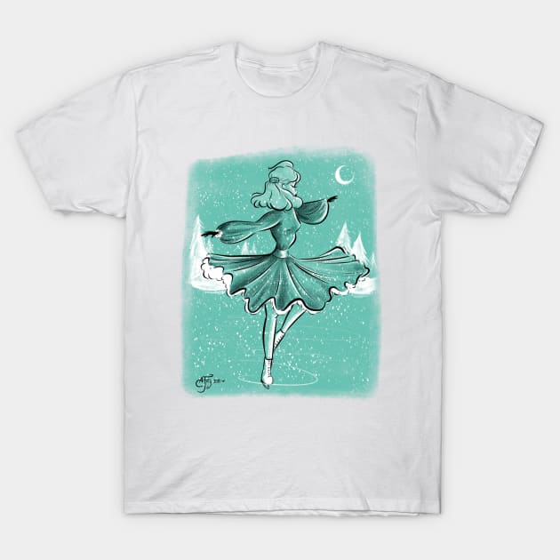 Moonlight Skates T-Shirt by Amy Fitz Art 